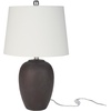 image:imageNourison Home 23 Black Vintage Distressed Ceramic Pot Table Lamp for Bedroom Living Room End Table with White Conical Empire ShadeDark Purple