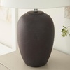 image:imageNourison Home 23 Black Vintage Distressed Ceramic Pot Table Lamp for Bedroom Living Room End Table with White Conical Empire ShadeDark Purple
