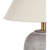image:imageNourison Home 23 Black Vintage Distressed Ceramic Pot Table Lamp for Bedroom Living Room End Table with White Conical Empire ShadeEarth Brown