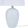 image:imageNourison Home 23 Black Vintage Distressed Ceramic Pot Table Lamp for Bedroom Living Room End Table with White Conical Empire ShadeLight Blue