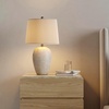 image:imageNourison Home 23 Black Vintage Distressed Ceramic Pot Table Lamp for Bedroom Living Room End Table with White Conical Empire ShadeVintage Beige
