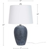 image:imageNourison Home 23 Black Vintage Distressed Ceramic Pot Table Lamp for Bedroom Living Room End Table with White Conical Empire ShadeVintage Black
