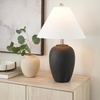 image:imageNourison Home 23 Black Vintage Distressed Ceramic Pot Table Lamp for Bedroom Living Room End Table with White Conical Empire ShadeVintage Black