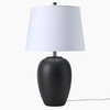 image:imageNourison Home 23 Black Vintage Distressed Ceramic Pot Table Lamp for Bedroom Living Room End Table with White Conical Empire ShadeVintage Black