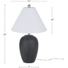 image:imageNourison Home 23 Black Vintage Distressed Ceramic Pot Table Lamp for Bedroom Living Room End Table with White Conical Empire ShadeVintage Black