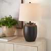 image:imageNourison Home 24 Black Farmhouse Ceramic Pottery Jug Table Lamp for Bedside Table Living Room Office EntrywayBlack