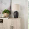 image:imageNourison Home 24 Black Farmhouse Ceramic Pottery Jug Table Lamp for Bedside Table Living Room Office EntrywayBlack