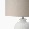 image:imageNourison Home 24 White Farmhouse Textured Ceramic Table Lamp with Beige Linen Shade for Bedroom Living RoomEntrywayTerracotta