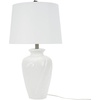 image:imageNourison Home 26 White Glossy Feather Engraved Coastal Farmhouse Table Lamp for Bedroom Living Room Dining Entryway
