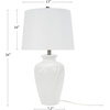 image:imageNourison Home 26 White Glossy Feather Engraved Coastal Farmhouse Table Lamp for Bedroom Living Room Dining Entryway