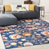 image:imageNourison Home Allur Ivory Multicolor 53 x 73 Area Rug  Easy Clean Non Shedding Bed Room Living Room Dining Room Kitchen 5 x 7Navy Multicolor