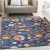 image:imageNourison Home Allur Ivory Multicolor 53 x 73 Area Rug  Easy Clean Non Shedding Bed Room Living Room Dining Room Kitchen 5 x 7Navy Multicolor
