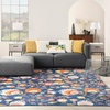 image:imageNourison Home Allur Ivory Multicolor 53 x 73 Area Rug  Easy Clean Non Shedding Bed Room Living Room Dining Room Kitchen 5 x 7Navy Multicolor