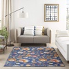 image:imageNourison Home Allur Ivory Multicolor 53 x 73 Area Rug  Easy Clean Non Shedding Bed Room Living Room Dining Room Kitchen 5 x 7Navy Multicolor