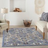 image:imageNourison Home Allur Sage Ivory 53 x 73 Area Rug  Easy Clean Non Shedding Bed Room Living Room Dining Room Kitchen 5 x 7Light Blue
