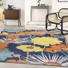 image:imageNourison Home Allur Yellow Multicolor 53 x 73 Area Rug  Easy Clean Non Shedding Bed Room Living Room Dining Room Kitchen 5 x 7Navy Multicolor