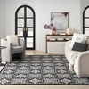 image:imageNourison Home Aloha Blue 9 x 12 Area Rug  Easy Clean Non Shedding Bed Room Living Room Dining Room Kitchen 9 x 12Black White