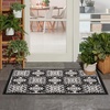 image:imageNourison Home Aloha Blue 9 x 12 Area Rug  Easy Clean Non Shedding Bed Room Living Room Dining Room Kitchen 9 x 12Black White