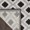image:imageNourison Home Aloha Blue Grey 4 x Round Area Rug  Easy Clean Non Shedding Bed Room Living Room Dining Room Kitchen 4 x RoundBlack White