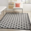 image:imageNourison Home Aloha Blue Grey 4 x Round Area Rug  Easy Clean Non Shedding Bed Room Living Room Dining Room Kitchen 4 x RoundBlack White