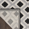 image:imageNourison Home Aloha Blue Grey 4 x Round Area Rug  Easy Clean Non Shedding Bed Room Living Room Dining Room Kitchen 4 x RoundBlack White