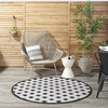 image:imageNourison Home Aloha Blue Grey 4 x Round Area Rug  Easy Clean Non Shedding Bed Room Living Room Dining Room Kitchen 4 x RoundBlack White
