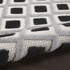 image:imageNourison Home Aloha Blue Grey 4 x Round Area Rug  Easy Clean Non Shedding Bed Room Living Room Dining Room Kitchen 4 x RoundBlack White