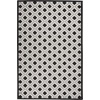 image:imageNourison Home Aloha Blue Grey 4 x Round Area Rug  Easy Clean Non Shedding Bed Room Living Room Dining Room Kitchen 4 x RoundBlack White