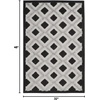 image:imageNourison Home Aloha Blue Grey 4 x Round Area Rug  Easy Clean Non Shedding Bed Room Living Room Dining Room Kitchen 4 x RoundBlack White