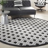 image:imageNourison Home Aloha Blue Grey 4 x Round Area Rug  Easy Clean Non Shedding Bed Room Living Room Dining Room Kitchen 4 x RoundBlack White