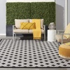 image:imageNourison Home Aloha Blue Grey 4 x Round Area Rug  Easy Clean Non Shedding Bed Room Living Room Dining Room Kitchen 4 x RoundBlack White