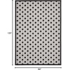 image:imageNourison Home Aloha Blue Grey 4 x Round Area Rug  Easy Clean Non Shedding Bed Room Living Room Dining Room Kitchen 4 x RoundBlack White