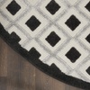 image:imageNourison Home Aloha Blue Grey 4 x Round Area Rug  Easy Clean Non Shedding Bed Room Living Room Dining Room Kitchen 4 x RoundBlack White
