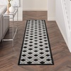 image:imageNourison Home Aloha Blue Grey 4 x Round Area Rug  Easy Clean Non Shedding Bed Room Living Room Dining Room Kitchen 4 x RoundBlack White