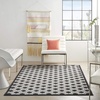 image:imageNourison Home Aloha Blue Grey 4 x Round Area Rug  Easy Clean Non Shedding Bed Room Living Room Dining Room Kitchen 4 x RoundBlack White