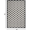 image:imageNourison Home Aloha Blue Grey 4 x Round Area Rug  Easy Clean Non Shedding Bed Room Living Room Dining Room Kitchen 4 x RoundBlack White