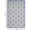 image:imageNourison Home Aloha Blue Grey 4 x Round Area Rug  Easy Clean Non Shedding Bed Room Living Room Dining Room Kitchen 4 x RoundBlueGrey