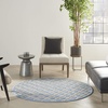 image:imageNourison Home Aloha Blue Grey 4 x Round Area Rug  Easy Clean Non Shedding Bed Room Living Room Dining Room Kitchen 4 x RoundBlueGrey