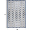 image:imageNourison Home Aloha Blue Grey 4 x Round Area Rug  Easy Clean Non Shedding Bed Room Living Room Dining Room Kitchen 4 x RoundBlueGrey