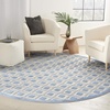 image:imageNourison Home Aloha Blue Grey 4 x Round Area Rug  Easy Clean Non Shedding Bed Room Living Room Dining Room Kitchen 4 x RoundBlueGrey