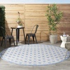 image:imageNourison Home Aloha Blue Grey 4 x Round Area Rug  Easy Clean Non Shedding Bed Room Living Room Dining Room Kitchen 4 x RoundBlueGrey