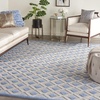 image:imageNourison Home Aloha Blue Grey 4 x Round Area Rug  Easy Clean Non Shedding Bed Room Living Room Dining Room Kitchen 4 x RoundBlueGrey