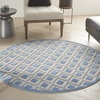 image:imageNourison Home Aloha Blue Grey 4 x Round Area Rug  Easy Clean Non Shedding Bed Room Living Room Dining Room Kitchen 4 x RoundBlueGrey
