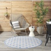 image:imageNourison Home Aloha Blue Grey 4 x Round Area Rug  Easy Clean Non Shedding Bed Room Living Room Dining Room Kitchen 4 x RoundBlueGrey