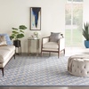 image:imageNourison Home Aloha Blue Grey 4 x Round Area Rug  Easy Clean Non Shedding Bed Room Living Room Dining Room Kitchen 4 x RoundBlueGrey
