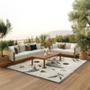 image:imageNourison Home Aloha Blue Grey 53 x 75 Area Rug  Easy Clean Non Shedding Bed Room Living Room Dining Room Kitchen 5 x 8Beige