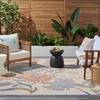 image:imageNourison Home Aloha Blue Grey 53 x 75 Area Rug  Easy Clean Non Shedding Bed Room Living Room Dining Room Kitchen 5 x 8Beige Multicolor