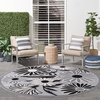 image:imageNourison Home Aloha Blue Grey 53 x 75 Area Rug  Easy Clean Non Shedding Bed Room Living Room Dining Room Kitchen 5 x 8Black White