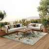 image:imageNourison Home Aloha Blue Grey 53 x 75 Area Rug  Easy Clean Non Shedding Bed Room Living Room Dining Room Kitchen 5 x 8Ivory Green