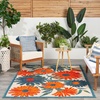 image:imageNourison Home Aloha Blue Grey 53 x 75 Area Rug  Easy Clean Non Shedding Bed Room Living Room Dining Room Kitchen 5 x 8Ivory Multicolor